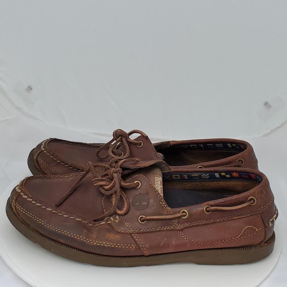 Vintage Timberland Earthkeepers Kiawah Boat Shoes Men 11 Brown Leather